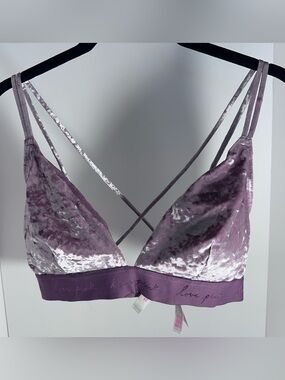 Victoria's Secret Love Pink Velvet Bralette in Dusty Mauve